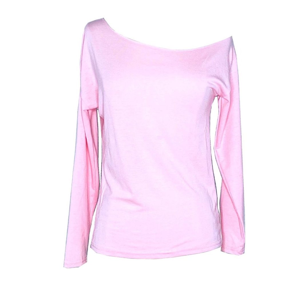 (More colors ) Off Shoulder Long Sleeves Top